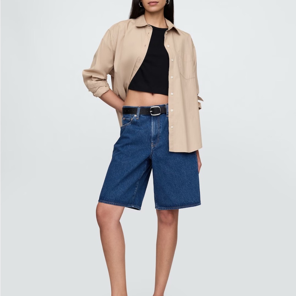 GAP 11" Mid Rise Longline Denim Shorts